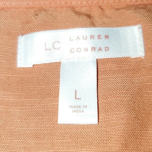 LC LAUREN CONRAD Jumpsuit Square Neck Bohemian Wide Leg Peach Sizes L XXL - Picture 8 of 10